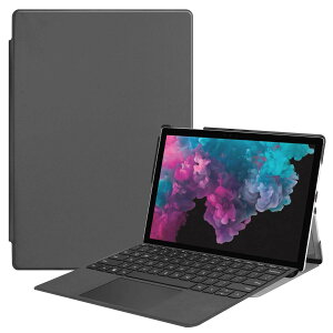 Microsoft マイクロソフト Surface Pro 7 ケース 12.3インチ 第10世代サーフェスプロ7 軽量 薄型 PU レザー スマート カバー Surface Pro 6 / 5/ 4/2017適用【ELMK】耐衝撃 傷防止 クリア ハード 背面 ケース 二