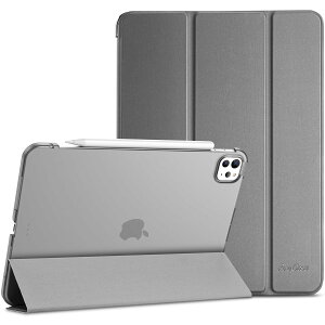 ProCase iPad Pro 11C` P[X M4 (2024N 5) p (A2836 A2837 A3006) X ϏՌ O܂ X^h X}[gJo[ - O[