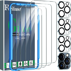 Ferilinso 4 Pack Screen Protector for 6.1 inch Pro with 4 Pack Tempered Glass Camera Lens Protector Phone Case Friendly Ultra Accessories Protector de Pantalla for 6.1 6.1 inch pro