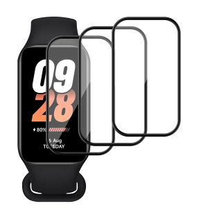 �y3���Z�b�g-�� �i���z�Ή� Xiaomi Smart band 8 Active �p�� �t�C���� Smart band 8 Active �K���X�t�B�����ی�t�B���� ��ʕی�V�[�g �t���V�[�� �J�o�[ �t���ی� �\�t�g �y PET������ �Y�f�@�� 3D�Ȗ�