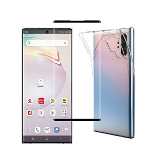 �Ή� Galaxy Note 10 Plus SCV45 SC-01M �p�� �P�[�X + �K���X�t�B���� Galaxy Note 10 Plus SCV45 SC-01M �J�o�[�_�� TPU �S���� �y�� �Ռ��z�� �����h�~ �g�ѕ֗� ����~�� �U�M���H ���ς��ɂ��� �y���Ɏq�f