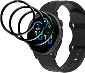 Gosento For GARMIN(�K�[�~��) vivoactive 6 �t�B���� �y3���Z�b�g�zPMMA+PC���f�� �S�ʕی�t�B���� ��U�h�~ �C�A�h�~ vivoactive6 �Ή� (�u���b�N)