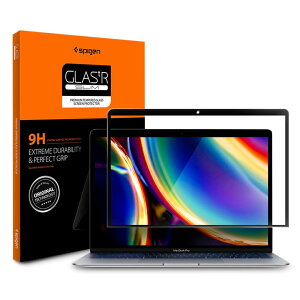 Spigen �y1�����z MacBookAir 13�C���` (2020 / 2019 / 2018) / Pro13�C���` (2020 / 2019 / 2018 / 2017) �ی�t�B���� �y�S�ʕی�z 9H�d�x �K���X�t�B���� �����ߗ� �\��t���ȒP 9H�d�x �������H ��U�h�~ MacBook A