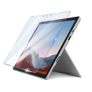 【 ブルーライトカット】対応 Surface Pro7 + / Surface Pro 7 用の ガラスフィルム ブルーライト軽減 Surface Pro 6 / 5 / 4 用の 保護フィルム 12.3インチ フィルム 強化ガラス 日本旭硝子素材 気泡ゼロ 画