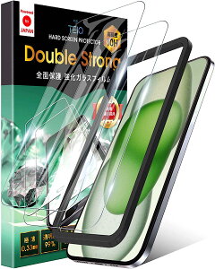 TEIQ iPhone 15 Plus �K���X�t�B���� �y3�{���� �d�x10H ��d�����K���X�z ���{�����Ɏq �S�ʕی� �t�B���� �K�C�h�g�t�� 2���Z�b�g �A�C�t�H�� iPhone15Plus �v���X �Ή� GFDS-CLR-18