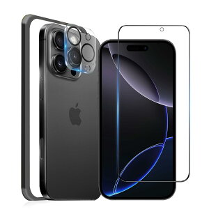 MINIKA iPhone 16 Pro �p�� �K���X�t�B���� �S�ʕی� �A�C�t�H��16�v�� �ی�t�B���� ��Phone16Pro �t�B���� �����ӂ���16Pro �K���X�ی�t�B���� �ی�V�[�g ��Phone 16Pro �J�����t�B���� �t�� �y������