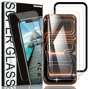 Nutmeg�y�K�C�h�g�t�� 2���Z�b�g�z�Ή� iPhone 17 Pro Max �p�� �K���X�t�B�����y���{���Ɏq�f�ސ��z�����ق�17�v�� max �t�B���� �A�C�z��17promax �p�� �ی�t�B���� �����K���X �d�x9H �����ߗ� ��