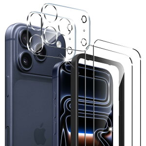 �y4���Z�b�g+�K�C�h�t���[���zFor iPhone 17 Pro �K���X�t�B�����i2���j+�J�����t�B�����i2���j�Ή� 9H�d�x �ϏՌ� ��U�h�~ 3D���E���h�G�b�W �����K���X �����x�^�b�` �����ߗ� �C�A�[�� �\��t