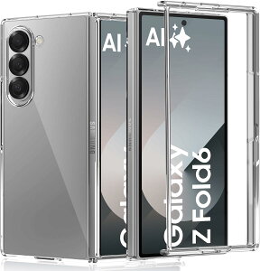 For Samsung Galaxy Z fold6 �P�[�X PC�ގ��ō���Ă��� �yShron�z �S�ʕی� �w��h�~�����Y�ی� For Galaxy Z fold 6 �P�[�X ���^ ������� ����������(�N���A)