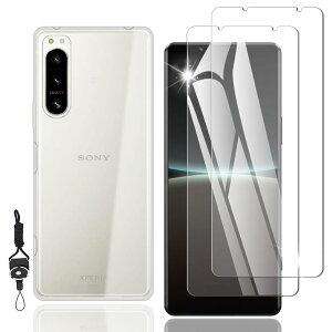 Nutmeg Xperia 5 IV �K���X�t�B�����i2���j+ Xperia 5 IV �P�[�X �N���A�i1���j�y���Ɏq�f�ލ̗p �X�g���b�v�z�[���t���zSO-54C SOG09 A204SO �t�B���� �G�N�X�y���A5 �}�[�N4 �ی�t�B���� �J�o�[ �g�уP