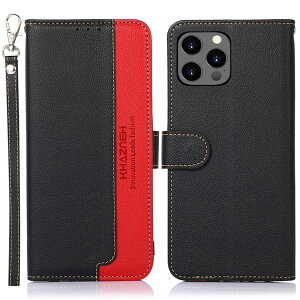 WANWO For iPhone 15 Pro Max �P�[�X �蒠�^ for�A�C�t�H�� 15 �v�� �}�b�N�X �J�o�[ ���z�^ �X�g���b�v�t�� [RFID�u���b�L���O] ����PU���U�[ �}�O�l�b�g�J�� �J�[�h���[ ���u���X�^���h�@�\ �ϏՌ�