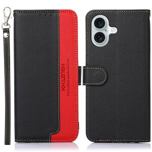 WANWO For iPhone 16 Pro �P�[�X �蒠�^ �A�C�t�H�� 16 �v�� �J�o�[ ���z�^ �X�g���b�v�t�� [RFID�u���b�L���O] ����PU���U�[ �}�O�l�b�g�J�� �J�[�h���[ ���u���X�^���h�@�\ �ϏՌ� �l�C �֗� ����