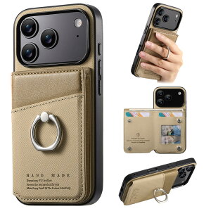 ONETHEFUL �Ή� iPhone 17 Pro �P�[�X �蒠�^ �w�� �J�[�h���[ �����ӂ���17�v���P�[�X �X�^���h�@�\ �����O�t�� �A�C�t�H��17pro �J�o�[ ���z�^ For iphone17pro �J�o�[ �J�����ی� PU���U�[ RFID�u���b�L