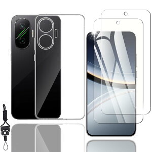 Nutmeg XiaoMi POCO F7 �K���X�t�B�����i2���j+ XiaoMi POCO F7 �P�[�X �N���A�i1���j�y���Ɏq�f�ލ̗p �X�g���b�v�z�[���t���zXiaoMi POCO F7 �t�B���� �V���I�~ poco f7 �ی�t�B���� �J�o�[ �g�уP�[�X �X