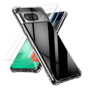 Crystal Case with 2x Premium Tempered Glass Screen Protector for Google Pixel 8