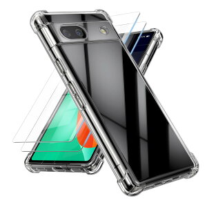 Crystal Case with 2x Premium Tempered Glass Screen Protector for Google Pixel 7a