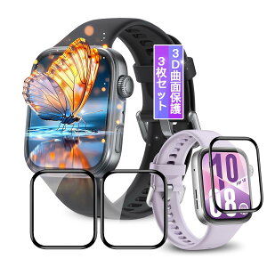 �y3���Z�b�g�z�Ή� HUAWEI WATCH FIT 4 �t�B���� �ی�t�B���� �Ή� �t�@�[�E�F�C FIT 4 ��ʕی�t�B���� �t���t�B���� �J�o�[ �P�[�X �L�Y�C���@�\ �_�炩�� PMMA�f�ލ̗p �Y�f�@�� 3D�Ȗ� ������