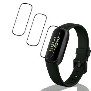 �yFierymoto 3���Z�b�g�z �p Fitbit inspire3 �t�B���� �K���X�t�B���� PET������ �Y�f�@�� �p Fitbit inspire 3 �ی�t�B���� �J�o�[ �L�Y�h�~ �ϏՌ� ��U�h�~ 24���Ԏ����C���Z�p �S�ʕی� 3D�Ȗ� ������