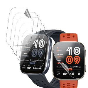 �y5���Z�b�g�z�p Amazfit Bip 6 �t�B���� �K���X�t�B���� �P�[�X PET������ �Y�f�@�� �p �A�}�]�t�B�b�g Bip 6 �t���ی�t�B���� �S�ʕی� 24���Ԏ����C���Z�p �L�Y�h�~ �p 1.97 �C���` �ی�t�B����