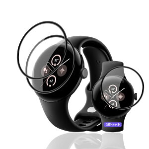 �p Google Pixel Watch 2 / Pixel Watch �t�B���� �K���X�t�B���� PET������ �Y�f�@�� 3D�Ȗ� �y3���Z�b�g ���YAGC���Ɏq�f�ށz �p pixel watch2 �t�B���� �����ߗ� �����^ �p pixelwatch �t�� �ی�t�B���� �Ϗ�