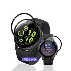 �p GARMIN(�K�[�~��) vivoactive5 �t�B���� PET������ �Y�f�@�� 3D�Ȗ� �y3���Z�b�g ��U�h�~�z �p Garmin vivoactive 5 �K���X�t�B���� �����ߗ� �����^ �p garmin vivoactive5 �t�� �ی�t�B���� �ϏՌ� �S�ʕ�