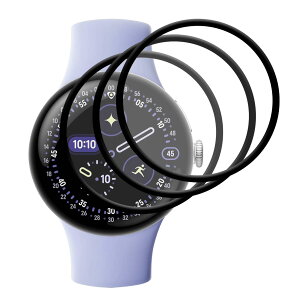 Seninhi�y3���Z�b�g-�� �i���z�Ή� Google Pixel Watch4 45MM �t�C���� Pixel Watch4 45MM �ی�t�B���� ��ʕی�V�[�g �t���V�[�� �J�o�[ �t���ی� �\�t�g �y PET������ �Y�f�@�� 3D�J�o�[ �ϏՌ� ���� �C�A