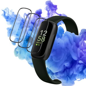 AQXNG �Ή� Fitbit inspire3 �t�B���� ��ʕی�t�B���� �y3���Z�b�g�z Fitbit inspire 3 �p�� �ی�t�B���� �_���TPU�� �Y�f�@�� 3D�Ȗ� �J�o�[ 24���Ԏ����C���Z�p �Ռ��z�� �����ߗ� �����x�^�b�` �w