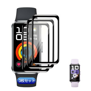 �ywnunbg 3���Z�b�g�z �Ή� HUAWEI Band 10/Band 10 Aluminum Edition �t�B���� �K���X�t�B���� 3�� PET������ �Y�f�@�� �����ߗ� �Ή� HUAWEI Band 10 �ی�t�B���� 3D�ȖʃJ�o�[ �Ή� Band 10 �t���ی�t�B���� �L