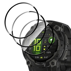 �y3������zFor Garmin Instinct 3 45MM �t�B���� PMMA�f�ލ̗p �S�ʕی� �Ռ��z�� �ی�t�B���� ���ߗ�99�� �y�� ���^�b�`�� ���� �e�͐� �_� �C�A�h�~ �������� �w��h�~ Greerass 3D�Ȗʘr���v�X�N