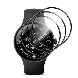 �Ή� Google Pixel Watch 4 45mm �t�B�����y3������ ���{���Ɏq�� �z�Ή� Google Pixel Watch 4 45mm�K���X�t�B���� �ی�t�B���� �����K���X �t���ی�t�B���� �d�x9H �ϏՌ� ��U�h�~ �����ߗ� �C�A�[��