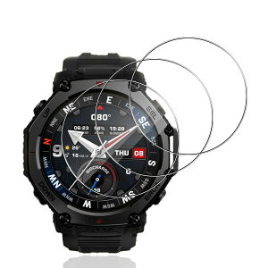�y3���Z�b�g�zFor Amazfit T-Rex 3 Pro/CMF By Nothing Watch 3 Pro �t�B���� Mosasa �K���X�t�B���� �Ռ��z�� 9H�d�x ��U�h�~ 2.5D���E���h�G�b�W �����z�� �C�A�[�� �����ߗ� �����x