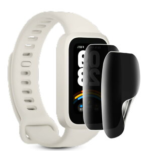 �y�`�����h�~�t�B���� 2���Z�b�g�zXiaomi Smart Band 9/Band 8/Band 7 �ی�t�B���� xiaomi smart band 9/8/7 �t���ی�t�B���� 180�x�v���C�o�V�[�ی� �ȒP���t�� �����ߗ� TPU�f�� �� �S�ʕی� �V���I�~ �X