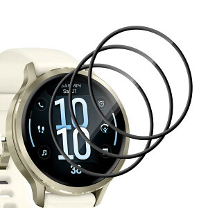 �y3���Z�b�g�zFor Garmin Venu 4 41mm �t�B���� PMMA�f�� salywin �K�[�~�� Venu 4 41mm �Ή� �ی�t�B���� 3D�Ȗ� �S�ʕی� �����x�^�b�` �����ߗ� �ϏՌ� �����z�� �w��h�~ �C�A���X