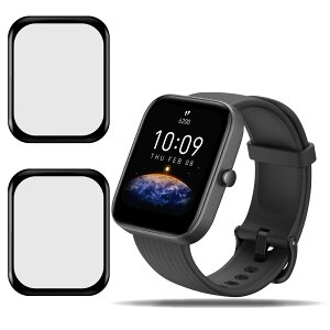 Qrivp �t�B���� Amazfit Bip 3 / Amazfit Bip 3 Pro �K���X�t�B���� �y2���Z�b�g �z���{���Ɏq�f�ސ� Amazfit Bip3 Pro ��p �t�B���� �����K���X �t�� �ی�t�B���� 3D Touch�Ή� ����0.26mm ���� �h�w�� �����E