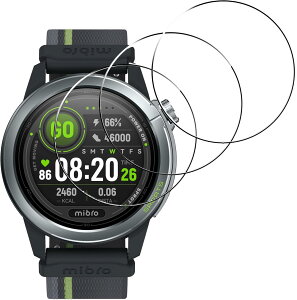 [3�Z�b�g]For Mibro GS Active 2 �t�B���� �K���X�t�B�����yZENGZOUZ�zMibro GS Active 2 �ی�t�B���� �d�x9H �ϏՌ� �\��t���ȒP �����z�� �w��h�~ �C�菝�h�~ �������� �����ߗ�