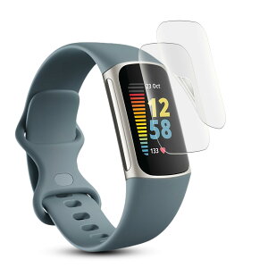 �y�A���`�O���A 2������z�Ή� Fitbit Charge 5 / Charge 6�p �ی�t�B���� �ȖʑΉ� 3D�S�ʕی�t�B���� ���˖h�~ �ڂɗD���� ��p �A���`�O���A �t�B���� �_�炩��TPU�f�� �`���[�W6 �p �t�B���� ��