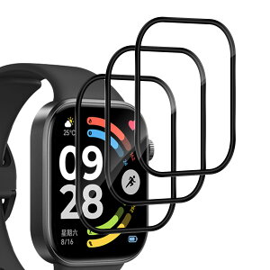 �y3���Z�b�g�zFor Redmi Watch 6 �t�B���� PMMA�f�� salywin Redmi Watch 6 �Ή� �ی�t�B���� 3D�Ȗ� �S�ʕی� �\��t���ȒP �����x�^�b�` �����ߗ� �ϏՌ� �����z�� �w��h�~ �C�A���X