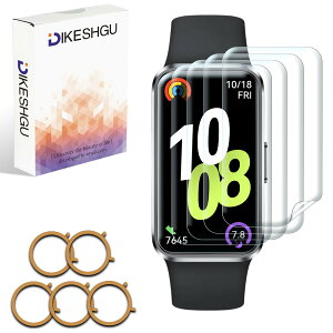 DIKESHGU for HUAWEI Band 10 �t�B���� HUAWEI Band 10 aluminum edition�ی�t�B���� 24���Ԏ����C���Z�p TPU �����ߗ� ��ʕی�t�@�[�E�F�C�o���h10 �V�[�g �t���V�[�� ��t�ȒP �C�A�Ȃ� �����ߗ� �w��h�~