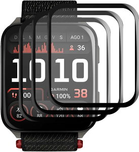 Gosento For GARMIN Venu X1 �t�B���� �y3���Z�b�g�zPMMA+PC���f�� �S�ʕی�t�B���� ��U�h�~ �C�A�h�~ (�u���b�N)