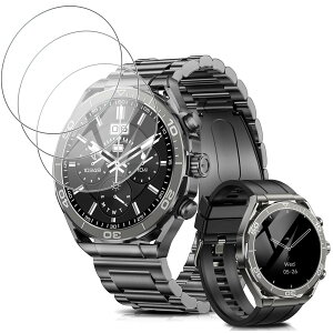 �y3���Z�b�g�z�i2025�V�o��jFor FOSMET LSW6 Pro �X�}�[�g�E�H�b�` �ی�t�B���� �����K���X �yHNWEIWEI�z ����0.3mm 2.5D �d�x9H �����z�� �S�ʕی� �ώw����{���Ɏq�f�ލ̗p ��U�h�~���� FOSMET LSW6 Pr