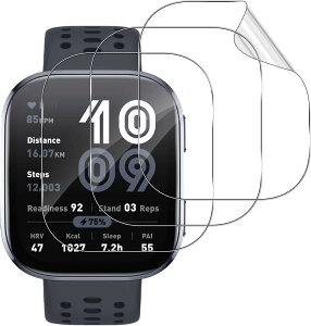 Gosento For Amazfit Bip 6 �t�B���� Amazfit Bip6 �S�ʕی�t�B���� �y3������z��K���X �����ߗ� �ϏՌ� �h�w�� ���� TPU�ی�t�B���� �C�A�[���S�ʕی�