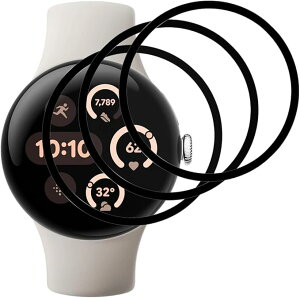 �y3������z For Google Pixel Watch 4 45mm �t�B���� �O�[�O�� Pixel Watch4 45mm �ی� �t�B���� �ȖʑΉ� �yKibnco�z PMMA+PC���f�� 3D�ȖʃG�b�W �ϏՌ� ��U�h�~ �w��h�~ �����ߗ� �h�o �C�A�[�� �t�B����
