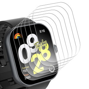 Bigqin Xiaomi Redmi Watch 4 �Ή� �����K���X�t�B�����y6���Z�b�g�z9H�d�x �ϏՌ� �����x�^�b�` �����z�� �C�A�[�� �����ߗ� Redmi Watch 4 �K�p �ی�t�B����