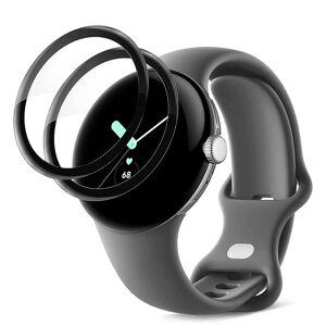 �y2���Z�b�g�z For Google Pixel Watch 3 41mm �t�B���� Pixel Watch3 41mm �ی� �t�B���� �ȖʑΉ� �yKibnco�z PMMA+PC���f�� 3D �ϏՌ� ��U�h�~ �w��h�~ �����ߗ� �h�o �C�A�[�� �t�B����