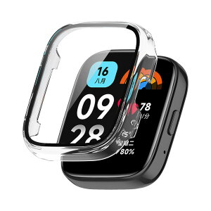 AiMaoo Xiaomi Redmi Watch 3 Active �Ή� �P�[�X �����K���X�t�B���� �ی� �J�o�[ �d���|��PC�f�� ��̉� �ϏՌ� ���h�~ �ϐF�h�~ �S�ʃJ�o�[ �S�ʕی� �X�}�[�g�E�H�b�` Xiaomi Redmi Watch 3 Active (�N���A)