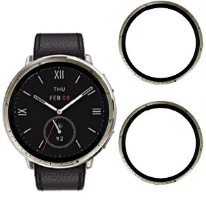 UIUIKA For Amazfit Active 2 44mm �t�B���� 2�� PET������ �Y�f�@�� ����0.26mm �����ߗ� �C�A�[�� �����z�� �\��t���ȒP �w��h�~ �ϏՌ� �L�Y�h�~ �h�w�� ���� ���� �y2���Z�b�g�z