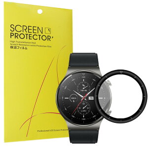 Lamshaw for HUAWEI Watch GT2 Pro �t�B����, ��p 3D�Ȗ� �S�ʋz�� PMMA�ގ��{PC�ގ� �ϋv�� ������ �w��h�~ �C�A�[�� �Ή� HUAWEI Watch GT2 Pro (3������)