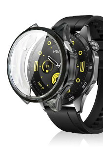 HUAWEI WATCH GT4 46mm�Ή� �P�[�X HUAWEI WATCH GT4�Ή� �ی�J�o�[ 46mm �h�� �h�o TPU�f�� �^�b�`���ǍD �S�ʕی� �w��h�~ ��U�h�~ �����x �����ߗ� �Ռ��z�� WATCH GT4 46mm�p�J�o�[�i�u���b�N�j