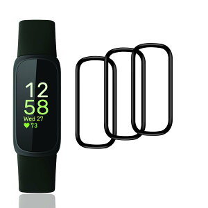 �y3���Z�b�g�z �p Fitbit Inspire3 �t�B���� Fitbit Inspire3 �ی�t�B���� PET������ �Y�f�@�� 3D�Ȗ� �J�o�[ �Ή� Fitbit Inspire3 �t���ی�t�B���� �����ߗ� 3D�S�ʕی� �L�Y�h�~ ��U�h�~ �����x�^�b�`