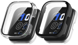 [2���Z�b�g] For Amazfit Bip 5 Unity �P�[�X �ی�P�[�X �K���X�t�C������̌^�P�[�X �yZENGZOUZ�z �ی�t�B���� PC�f��+���{���Ɏq�f�ދ����K���X �����ȒP �ϏՌ� �����ߗ� �w��h�~ ���h�~ Amazfit Bi